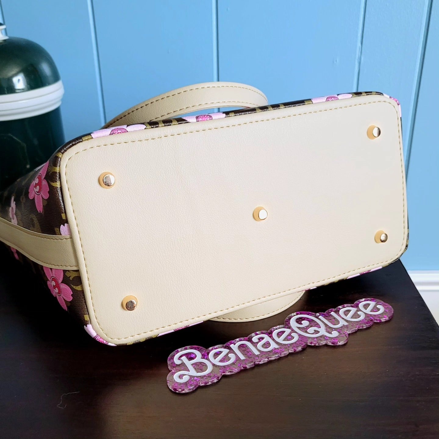 Cherry Blossom Wars Brown LV Style Benaefull Tote Bag Set