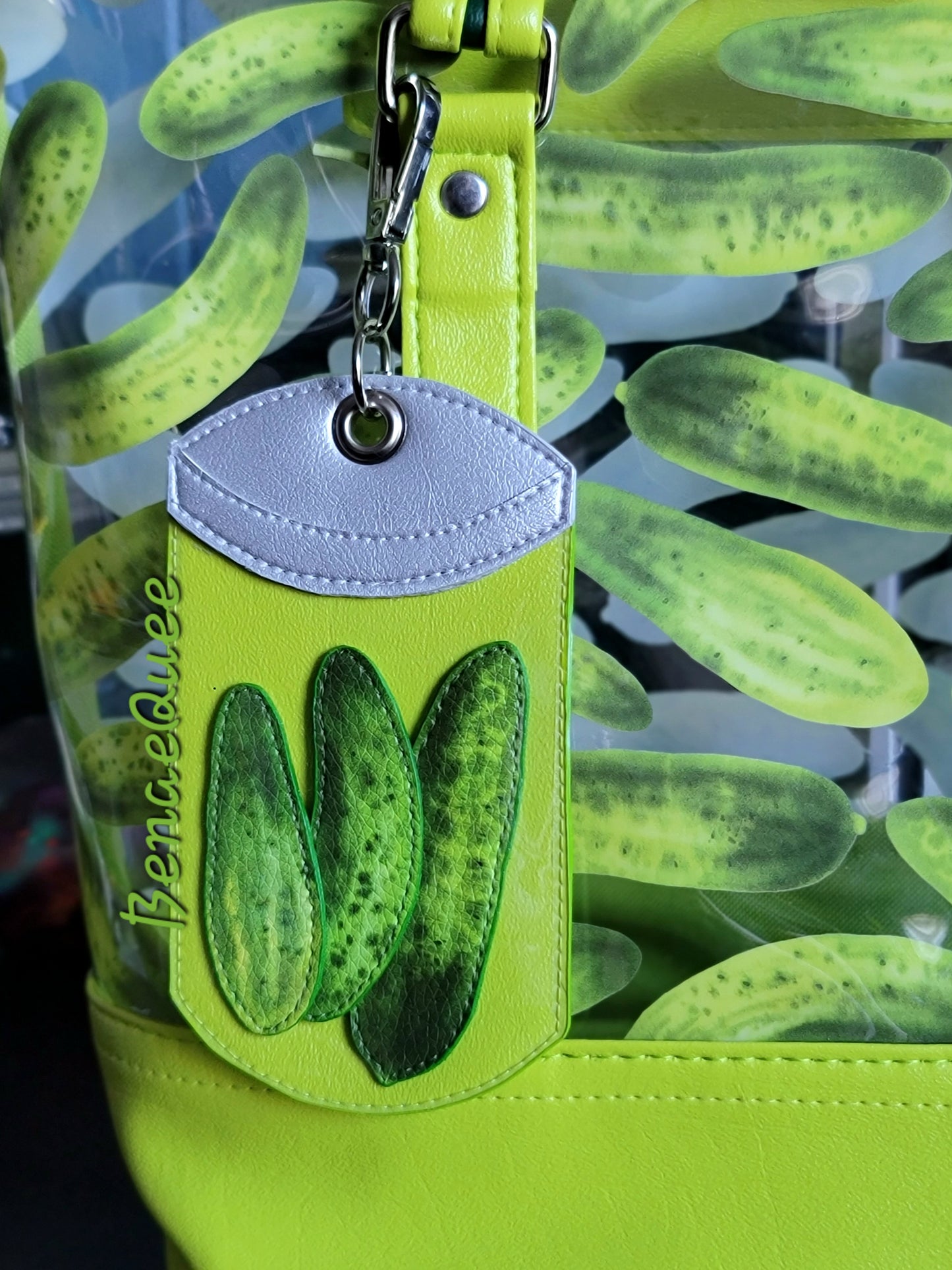 Pickle Lover Clear Jelly Vinyl Tote Bag