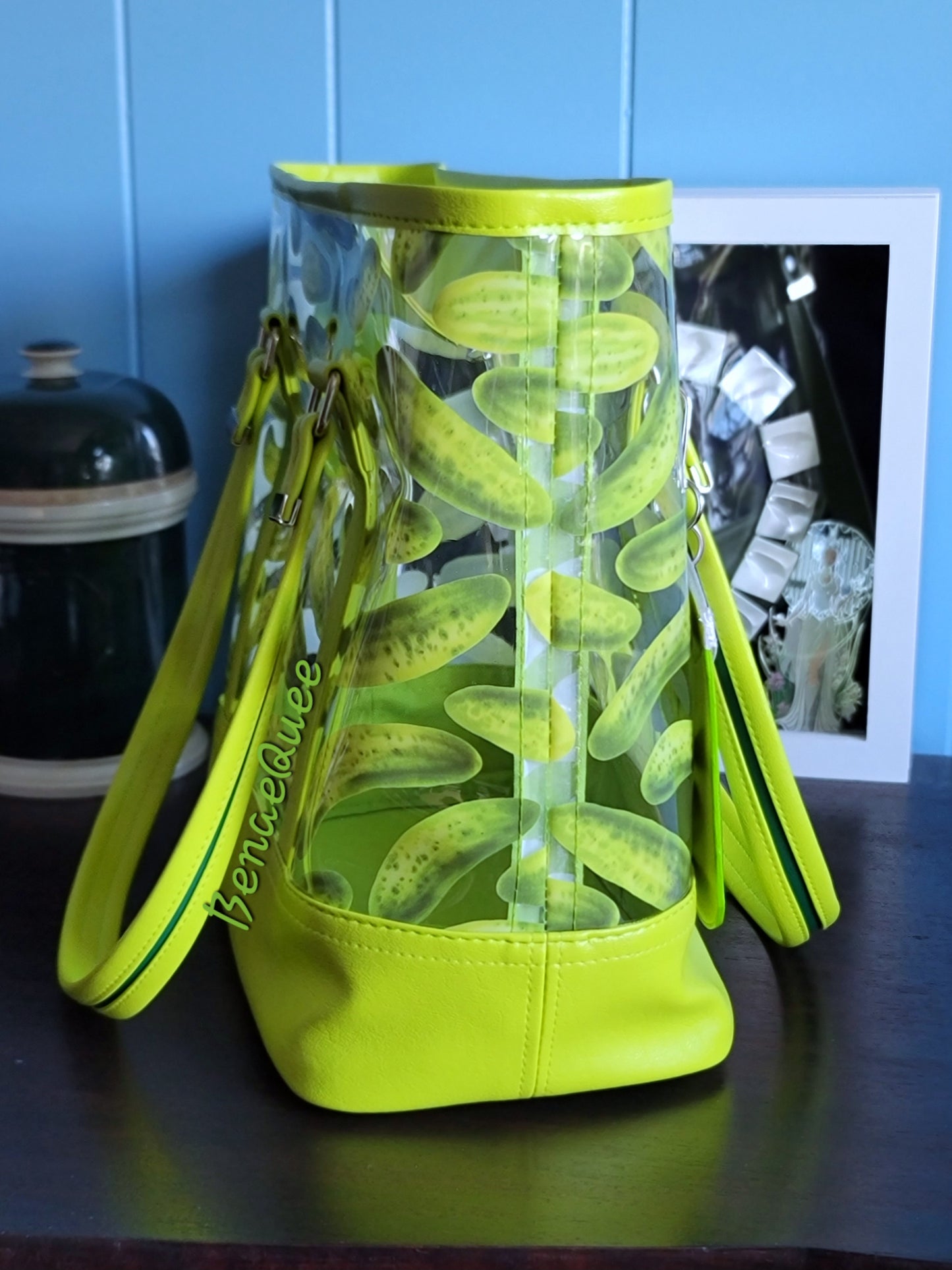 Pickle Lover Clear Jelly Vinyl Tote Bag