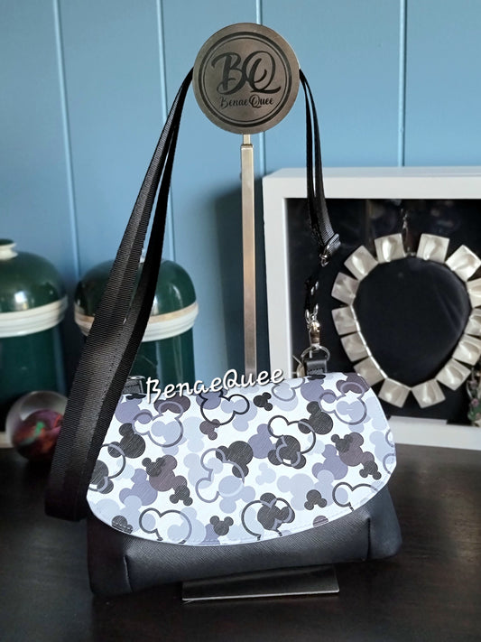 Black and White Mousefetti Crossbody Bag