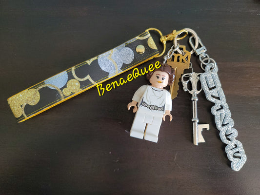 Black and Gold Celebration Mousefetti Key Fob