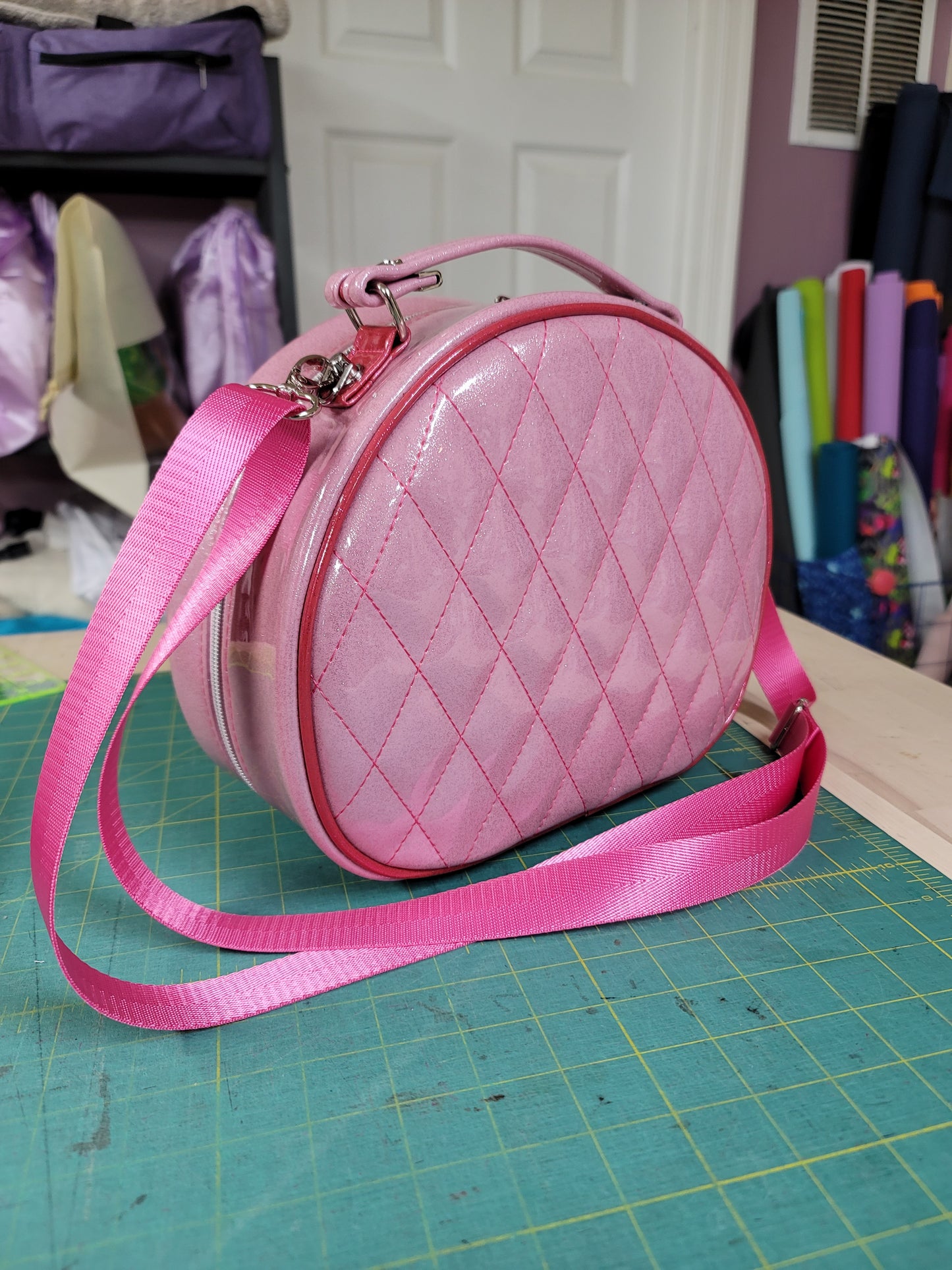 Galactic Glitter Rebel Pinup Inspired Retro Style Round Bag