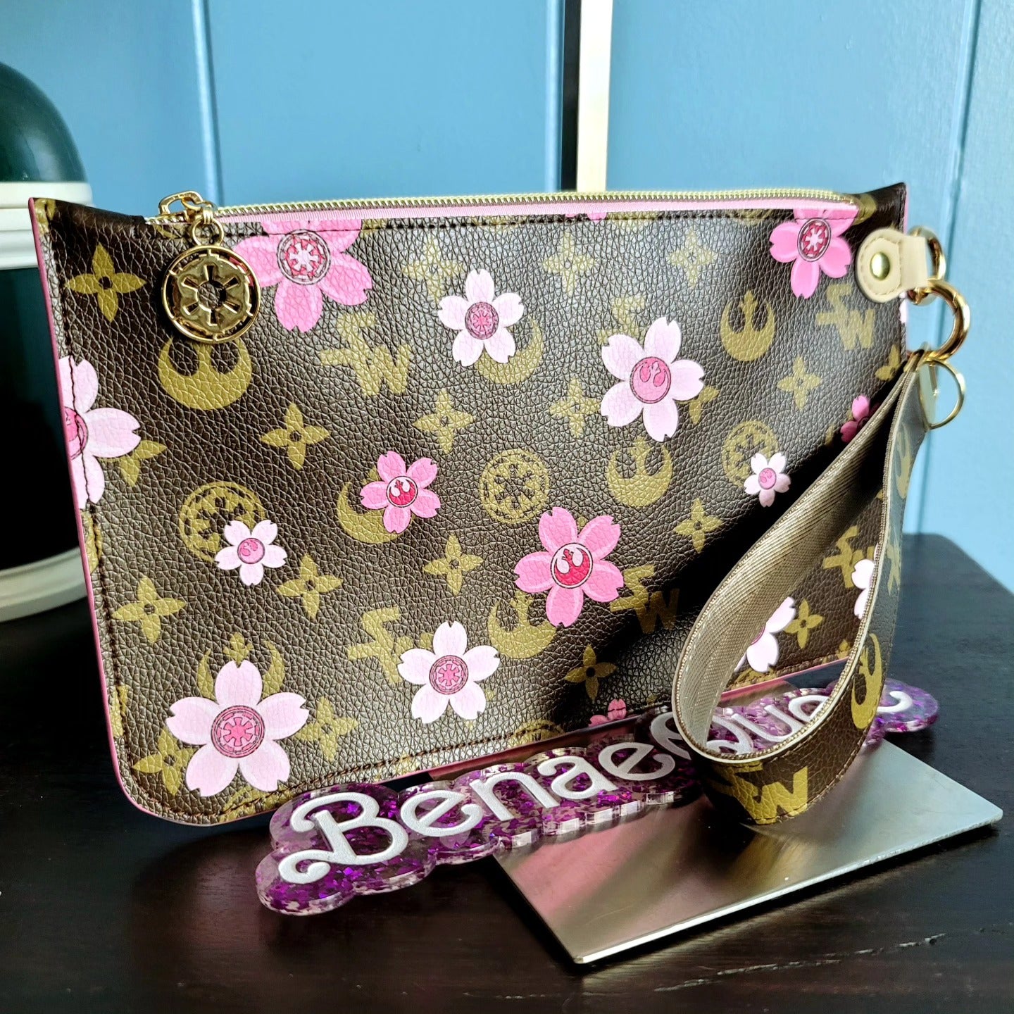 Cherry Blossom Wars Brown LV Style Benaefull Tote Bag Set