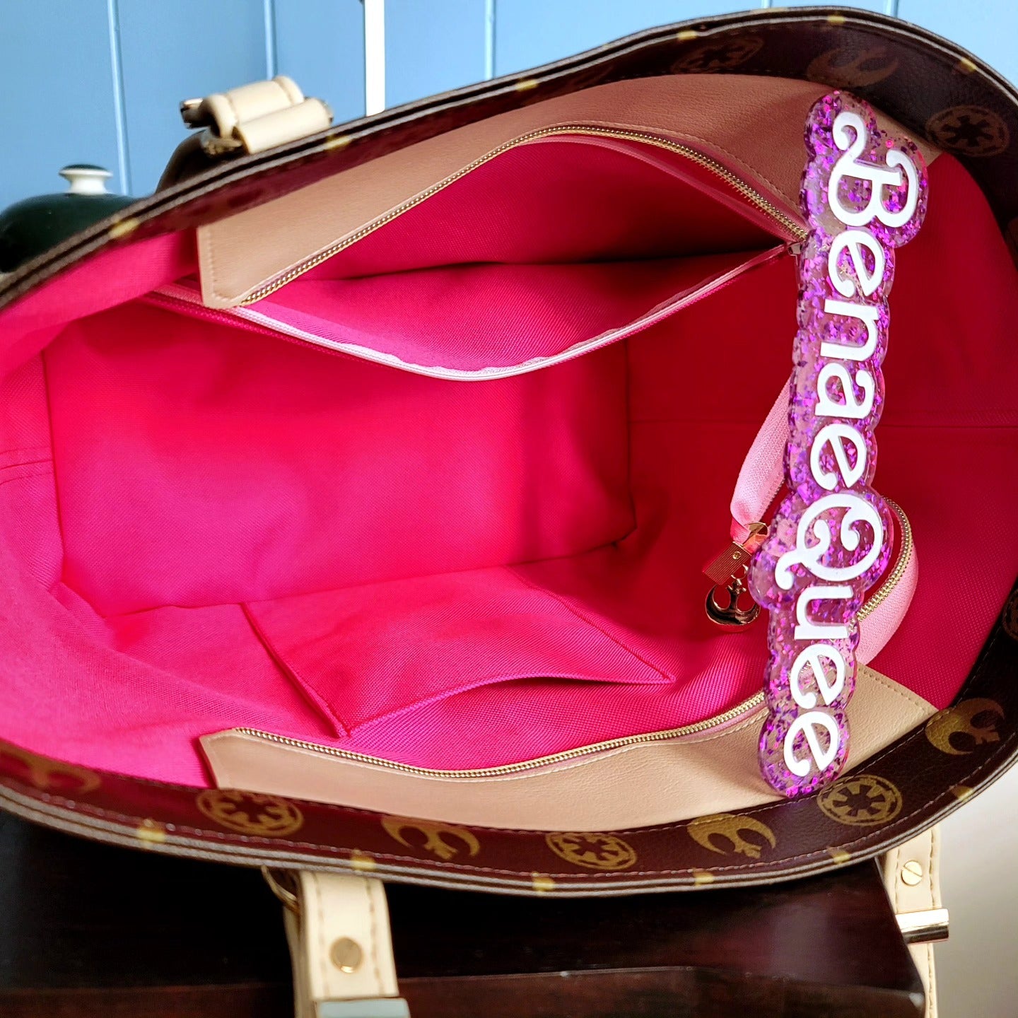 Cherry Blossom Wars Brown LV Style Benaefull Tote Bag Set