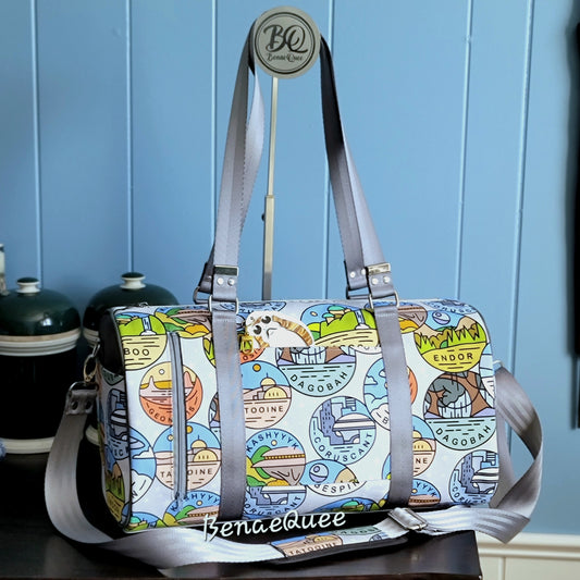 Galactic Travel Stamps Carry On Duffle Bag