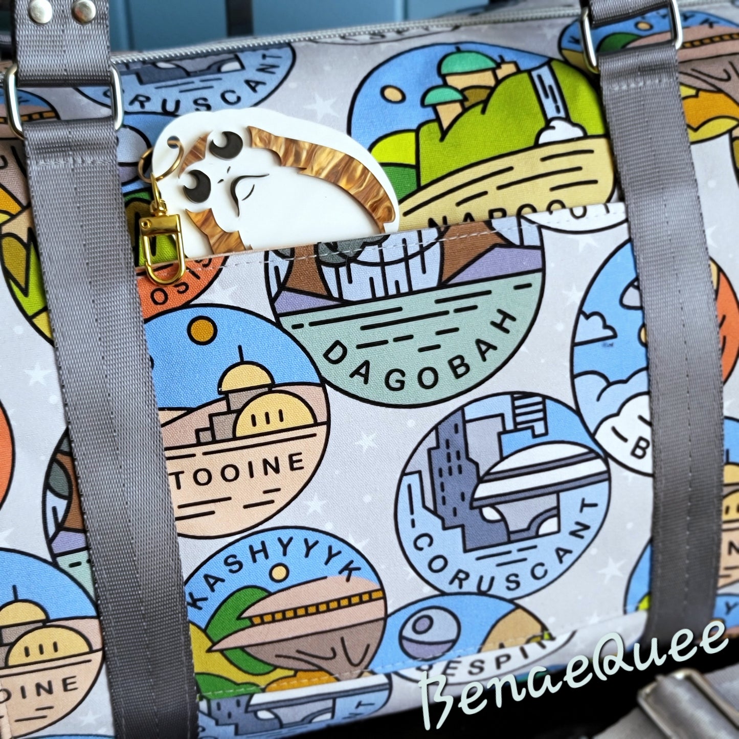 Galactic Travel Stamps Carry On Duffle Bag